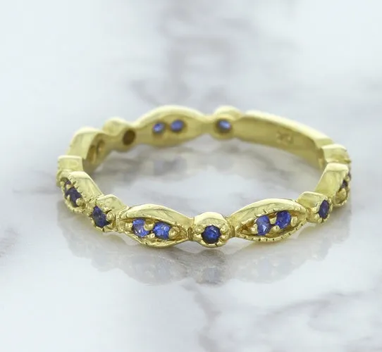 0.30ctw Blue Sapphire Alternating Marquise Ring in 14K Yellow Gold
