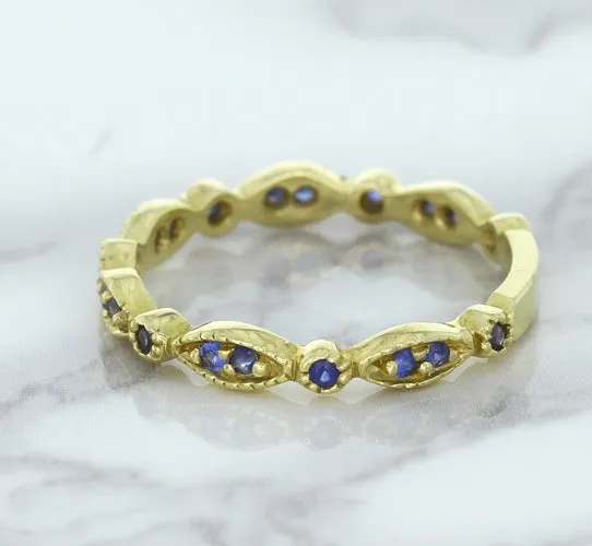 0.30ctw Blue Sapphire Alternating Marquise Ring in 14K Yellow Gold