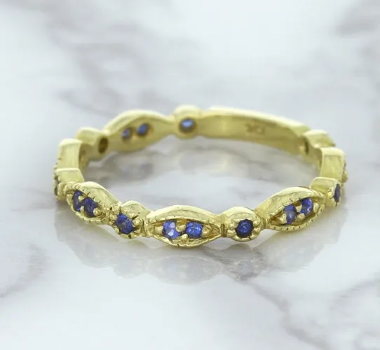 0.30ctw Blue Sapphire Alternating Marquise Ring in 14K Yellow Gold