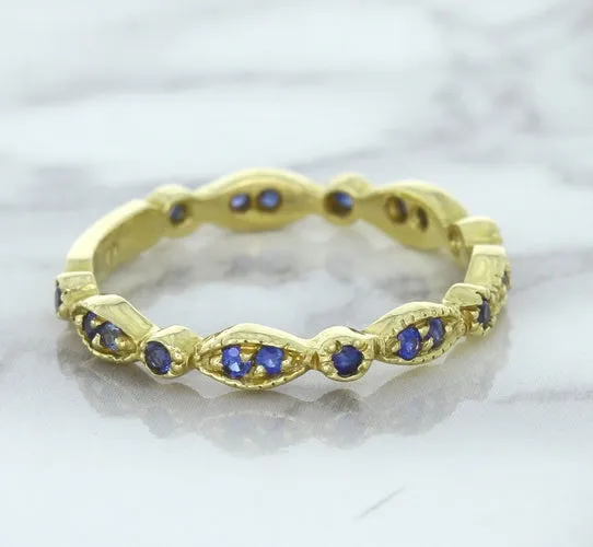 0.30ctw Blue Sapphire Alternating Marquise Ring in 14K Yellow Gold