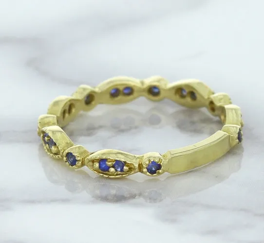 0.30ctw Blue Sapphire Alternating Marquise Ring in 14K Yellow Gold