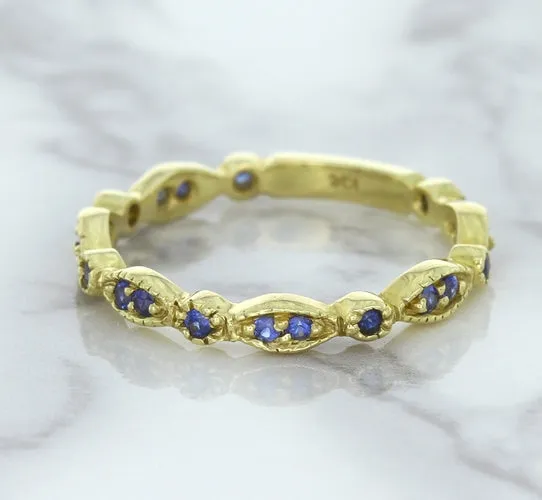 0.30ctw Blue Sapphire Alternating Marquise Ring in 14K Yellow Gold