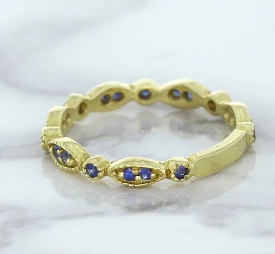 0.30ctw Blue Sapphire Alternating Marquise Ring in 14K Yellow Gold