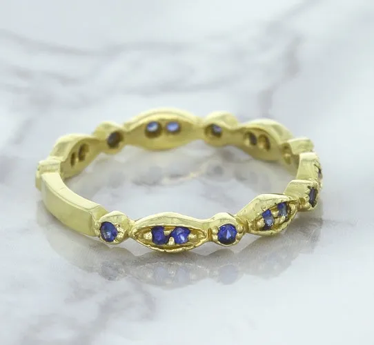 0.30ctw Blue Sapphire Alternating Marquise Ring in 14K Yellow Gold