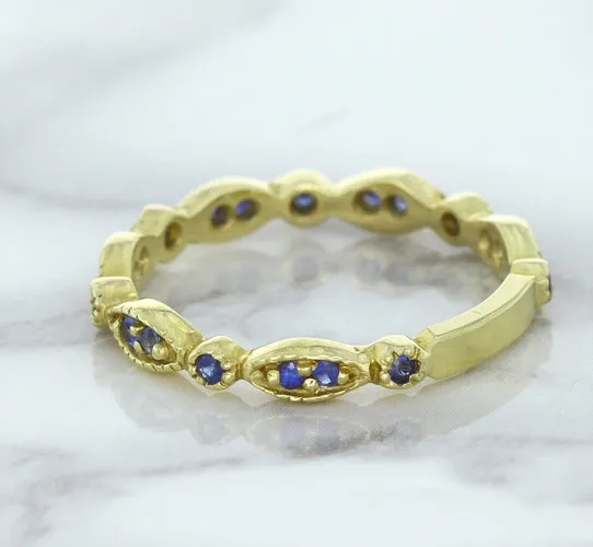 0.30ctw Blue Sapphire Alternating Marquise Ring in 14K Yellow Gold