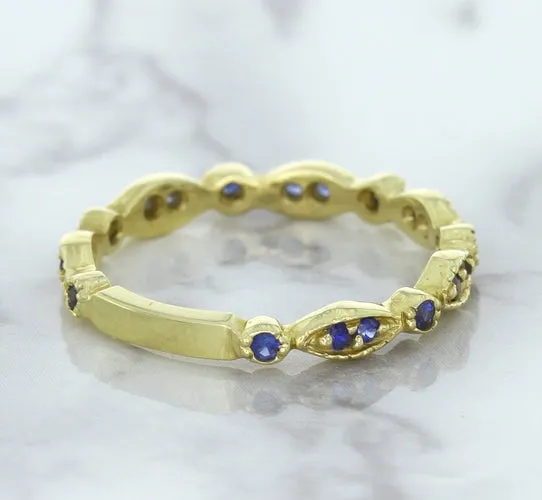 0.30ctw Blue Sapphire Alternating Marquise Ring in 14K Yellow Gold