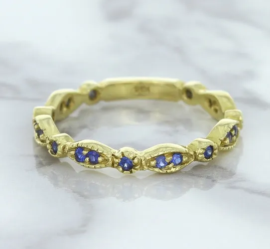 0.30ctw Blue Sapphire Alternating Marquise Ring in 14K Yellow Gold