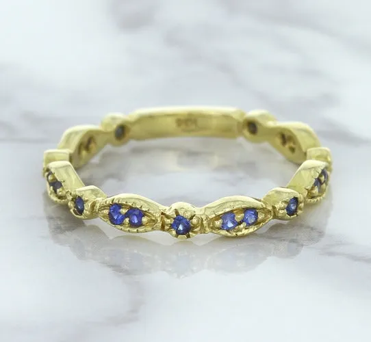 0.30ctw Blue Sapphire Alternating Marquise Ring in 14K Yellow Gold