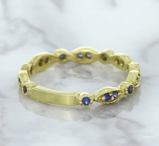 0.30ctw Blue Sapphire Alternating Marquise Ring in 14K Yellow Gold