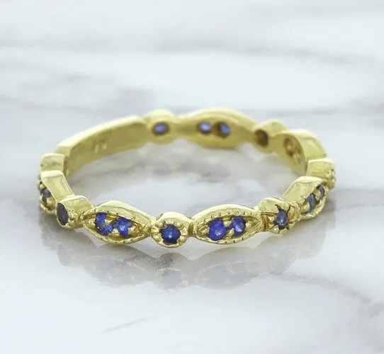 0.30ctw Blue Sapphire Alternating Marquise Ring in 14K Yellow Gold