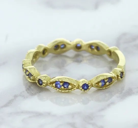 0.30ctw Blue Sapphire Alternating Marquise Ring in 14K Yellow Gold