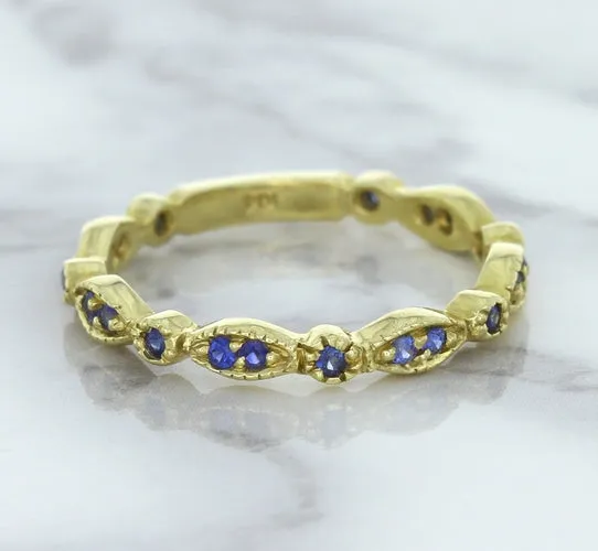 0.30ctw Blue Sapphire Alternating Marquise Ring in 14K Yellow Gold