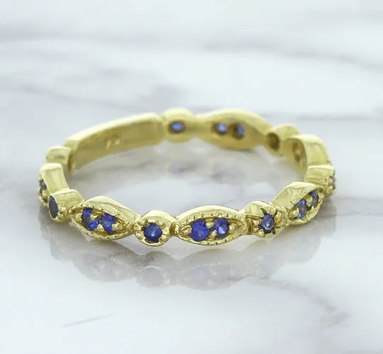 0.30ctw Blue Sapphire Alternating Marquise Ring in 14K Yellow Gold