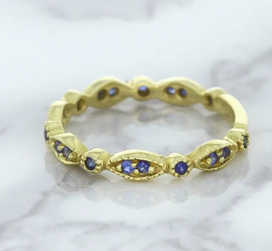 0.30ctw Blue Sapphire Alternating Marquise Ring in 14K Yellow Gold