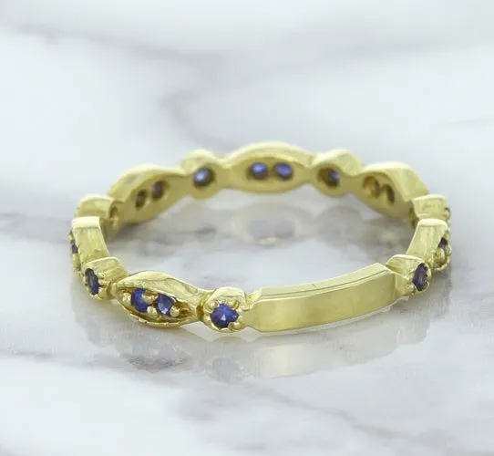 0.30ctw Blue Sapphire Alternating Marquise Ring in 14K Yellow Gold