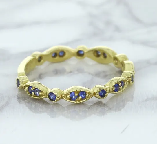 0.30ctw Blue Sapphire Alternating Marquise Ring in 14K Yellow Gold