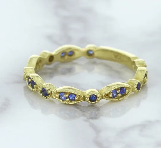 0.30ctw Blue Sapphire Alternating Marquise Ring in 14K Yellow Gold