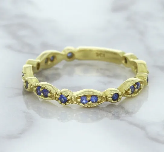 0.30ctw Blue Sapphire Alternating Marquise Ring in 14K Yellow Gold