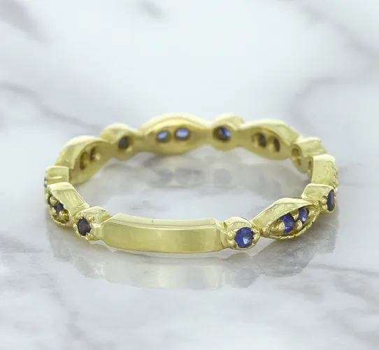 0.30ctw Blue Sapphire Alternating Marquise Ring in 14K Yellow Gold