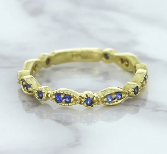 0.30ctw Blue Sapphire Alternating Marquise Ring in 14K Yellow Gold