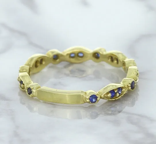 0.30ctw Blue Sapphire Alternating Marquise Ring in 14K Yellow Gold