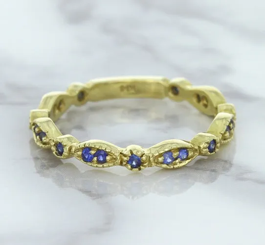 0.30ctw Blue Sapphire Alternating Marquise Ring in 14K Yellow Gold