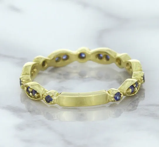 0.30ctw Blue Sapphire Alternating Marquise Ring in 14K Yellow Gold