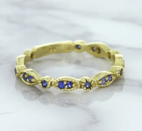 0.30ctw Blue Sapphire Alternating Marquise Ring in 14K Yellow Gold
