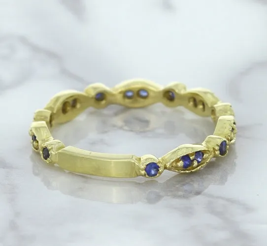 0.30ctw Blue Sapphire Alternating Marquise Ring in 14K Yellow Gold