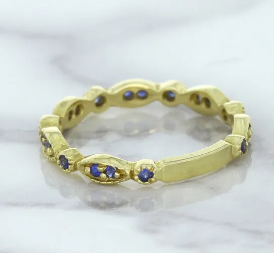 0.30ctw Blue Sapphire Alternating Marquise Ring in 14K Yellow Gold