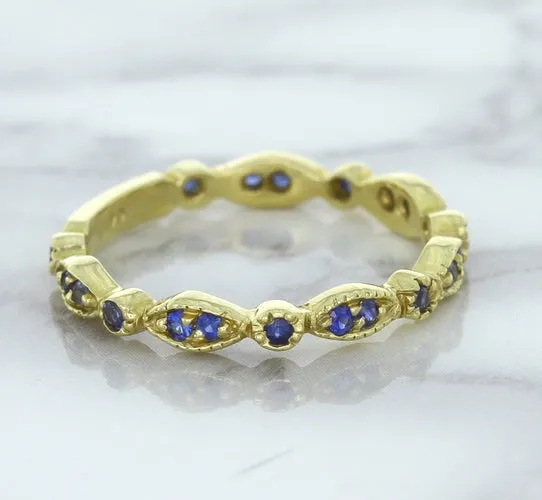 0.30ctw Blue Sapphire Alternating Marquise Ring in 14K Yellow Gold