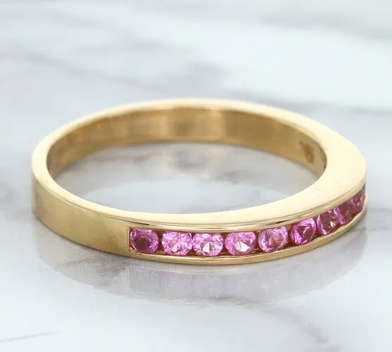 0.35ctw Round Pink Sapphire Ring in 14K Rose Gold