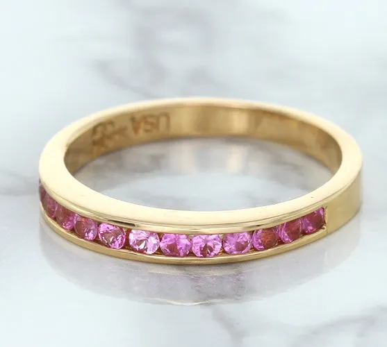 0.35ctw Round Pink Sapphire Ring in 14K Rose Gold
