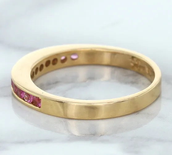 0.35ctw Round Pink Sapphire Ring in 14K Rose Gold