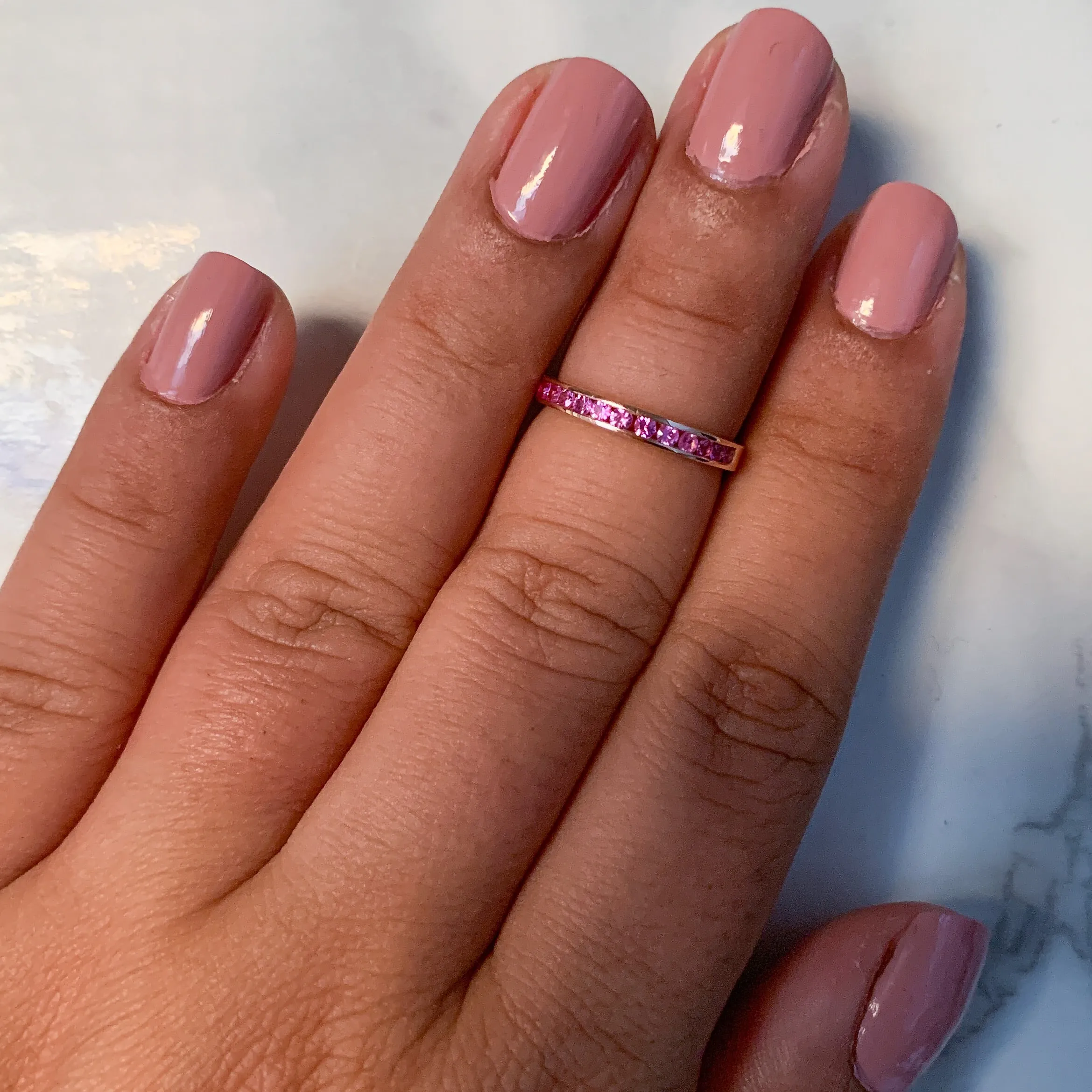 0.35ctw Round Pink Sapphire Ring in 14K Rose Gold