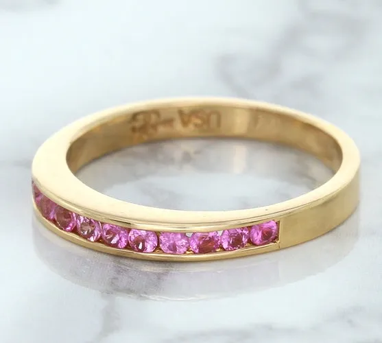 0.35ctw Round Pink Sapphire Ring in 14K Rose Gold