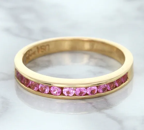 0.35ctw Round Pink Sapphire Ring in 14K Rose Gold