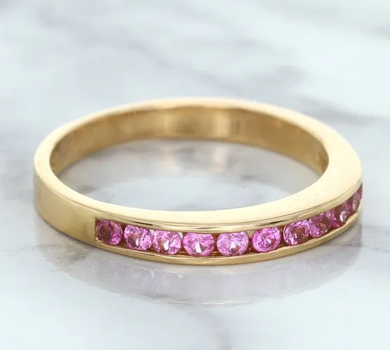 0.35ctw Round Pink Sapphire Ring in 14K Rose Gold