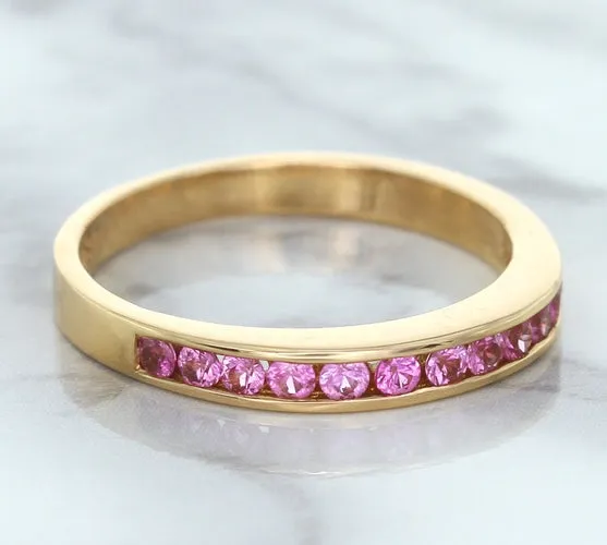 0.35ctw Round Pink Sapphire Ring in 14K Rose Gold