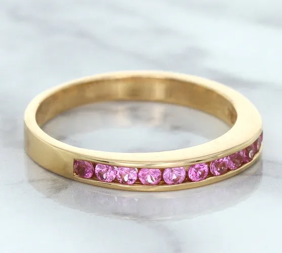 0.35ctw Round Pink Sapphire Ring in 14K Rose Gold