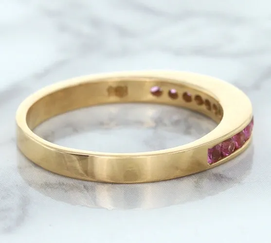 0.35ctw Round Pink Sapphire Ring in 14K Rose Gold