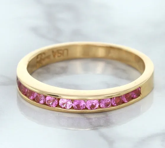 0.35ctw Round Pink Sapphire Ring in 14K Rose Gold