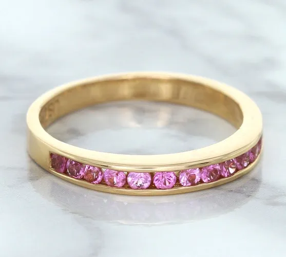 0.35ctw Round Pink Sapphire Ring in 14K Rose Gold