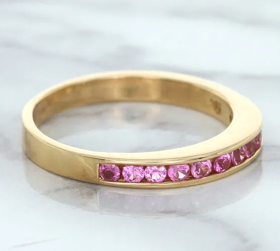 0.35ctw Round Pink Sapphire Ring in 14K Rose Gold