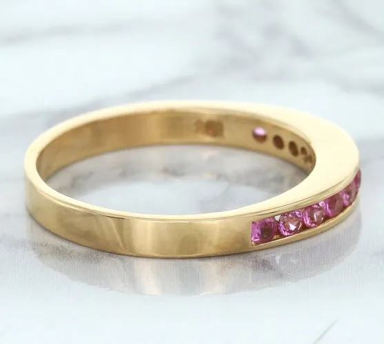 0.35ctw Round Pink Sapphire Ring in 14K Rose Gold