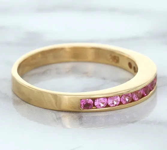 0.35ctw Round Pink Sapphire Ring in 14K Rose Gold