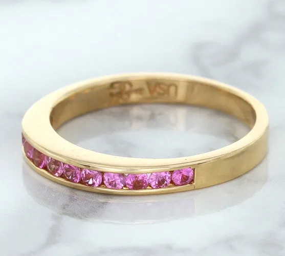 0.35ctw Round Pink Sapphire Ring in 14K Rose Gold