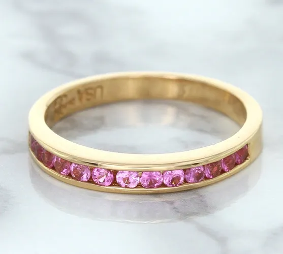 0.35ctw Round Pink Sapphire Ring in 14K Rose Gold