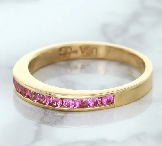 0.35ctw Round Pink Sapphire Ring in 14K Rose Gold