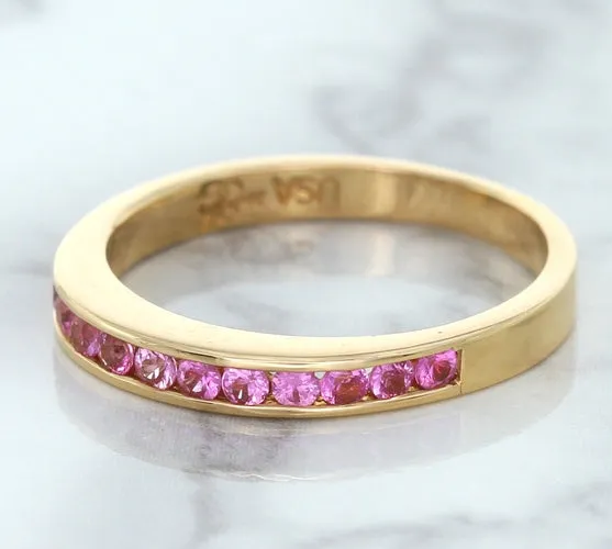 0.35ctw Round Pink Sapphire Ring in 14K Rose Gold